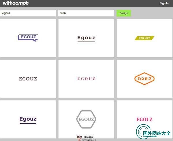 Withoomph:在线企业logo制作工具